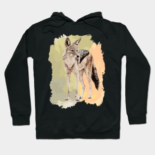 Black-backed Jackal Watercolor Artwork for Jackal Fans Hoodie